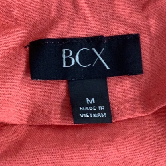 BCX Coral Linen Open Front Vest New With Tags - Picture 6 of 7
